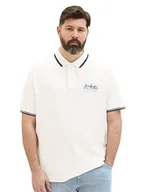 Koszulki męskie - TOM TAILOR Męska koszulka polo 1038575 plussize 10332-Off biała, 4XL, 10332 – Off White, 4XL - miniaturka - grafika 1