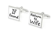 Spinki do mankietów i krawatów - Spinki Koszulowe If Found Return To Wife - miniaturka - grafika 1