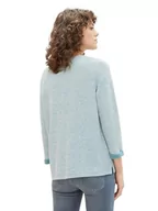 Bluzy damskie - TOM TAILOR Damska bluza Cosy z rękawami 3/4, 32402 - Ever Green Melange, L - miniaturka - grafika 1