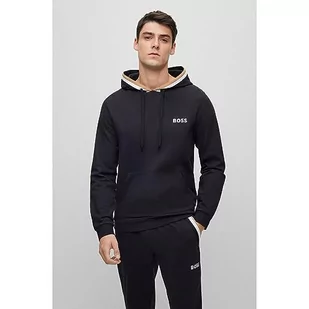BOSS Męska bluza z kapturem Iconic Loungew, czarny (Black1), S - Bluzy męskie - miniaturka - grafika 1