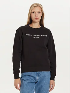 Tommy Hilfiger Bluza Logo WW0WW39791 Czarny Regular Fit - Bluzy damskie - miniaturka - grafika 1