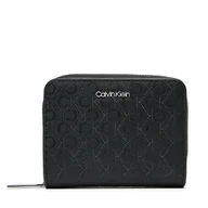 Portfele - Mały Portfel Damski Calvin Klein Ck Must Medium Zip Around_Mono K60K612825 Czarny - miniaturka - grafika 1