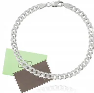 Bransolety męskie - Srebrna Bransoletka Pancerka Diamentowana Męska Srebro Próba 925 Oryginalna - miniaturka - grafika 1