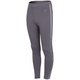Legginsy 4F Jr HJZ22 JLEG002 (kolor Szary/Srebrny, rozmiar 158cm) - Legginsy - miniaturka - grafika 1
