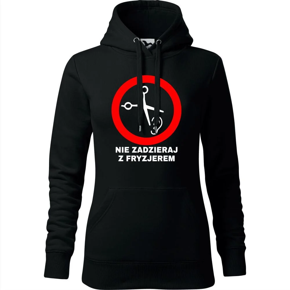 Damska Bluza Z Kapturem - Nie Zadzieraj Z Fryzjerem Czarny 2xl