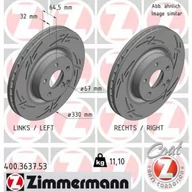 Tarcze hamulcowe - Tarcza hamulcowa ZIMMERMANN 400.3637.53 - miniaturka - grafika 1