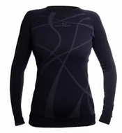 Bielizna sportowa damska - Koszulka termoaktywna Fjord Nansen AKKA LONG SHIRT black/graphite - XS - miniaturka - grafika 1