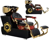 Myjki fryzjerskie - Myjnia myjka fryzjerska barberska Jack do salonu fryzjerskiego barberskiego ruchoma ceramiczna misa armatura bateria słuchawka - miniaturka - grafika 1