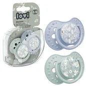 Smoczki uspokajające - LOVI Dynamiczny Smoczek Silikonowy Uspokajający Blossom Blue 6-18m 2 szt. - miniaturka - grafika 1