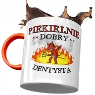 Kubki - Kubek Pomarańczowy Dla Dentysty Piekielnie Dobry z Nadrukiem ze Zdjęciem + Opakowanie na prezent (wzór 02) - miniaturka - grafika 1