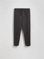 Spodnie męskie - Reserved - Spodnie jogger z lnem - ciemnobrązowy - miniaturka - grafika 1