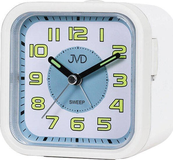 Budzik JVD SRP9504.3 10 cm płynący sekundnik drzemka podświetlenie .