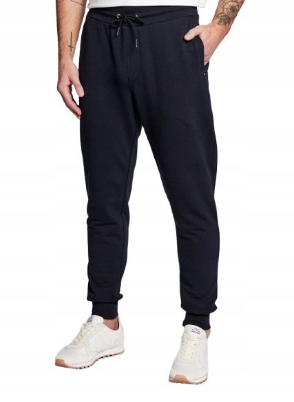 TOMMY HILFIGER GRANATOWE SPODNIE DRESOWE Z MANKIETAMI M 12DA