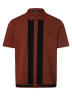 Koszule męskie - Fred Perry Koszula męska Mężczyźni Regular Fit Bawełna brązowy|czarny jednolity, M - miniaturka - grafika 1