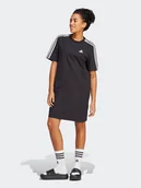 Sukienki - adidas Sukienka codzienna Essentials 3-Stripes Single Jersey Boyfriend Tee Dress HR4923 Czarny Loose Fit - miniaturka - grafika 1