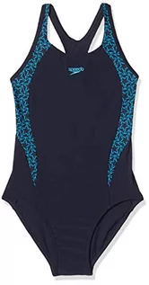 Stroje kąpielowe - Speedo Boomstar Splice Flyback J kostium kąpielowy dla dziewcząt wielokolorowa niebieski morski/niebieski 116 812383 - grafika 1