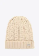 Czapki damskie - Czapka damska z warkoczowym splotem kremowa - miniaturka - grafika 1