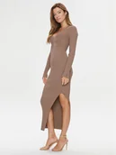 Sukienki - Calvin Klein Sukienka dzianinowa K20K205997 Beżowy Slim Fit - miniaturka - grafika 1
