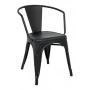 Krzesła - Industrialne krzesło do jadalni czarne  - Riki 4X - miniaturka - grafika 1