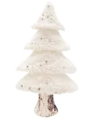 Ozdoby bożonarodzeniowe - Choinka sztuczne z futerkiem brokatem kryształowa glamour biała 30 cm - miniaturka - grafika 1