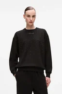 Bluzy damskie - Karl Lagerfeld bluza damska kolor czarny z aplikacją A4W20038 - miniaturka - grafika 1