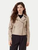 Kurtki damskie - Noisy May Kurtka z imitacji skóry Rebel 27000741 Beżowy Slim Fit - miniaturka - grafika 1