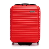 Walizki - Walizka kabinowa z ABS-u z żebrowaniem czerwona - miniaturka - grafika 1