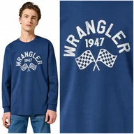 Koszulki męskie - Wrangler LS GRAPHIC TEE longsleeve bawełniana koszulka długi rękaw logo M - miniaturka - grafika 1