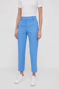 Tommy Hilfiger spodnie damskie kolor niebieski proste high waist - Spodnie damskie - miniaturka - grafika 1