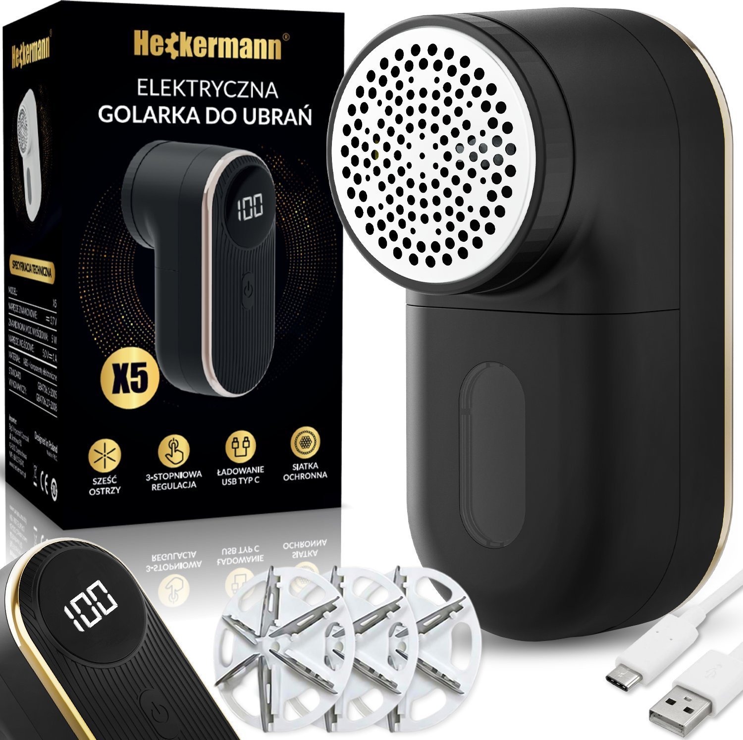 Golarka do ubrań Heckermann X5 Czarna