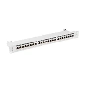 Szafy rack - Lanberg Patch panel 24 port 1U kat.7 ekranowany szary PPS7-1024-S - miniaturka - grafika 1