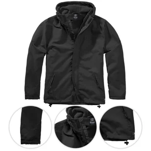 Kurtka turystyczna męska Brandit Frontzip Windbreaker Czarna - Odzież trekkingowa damska - miniaturka - grafika 1