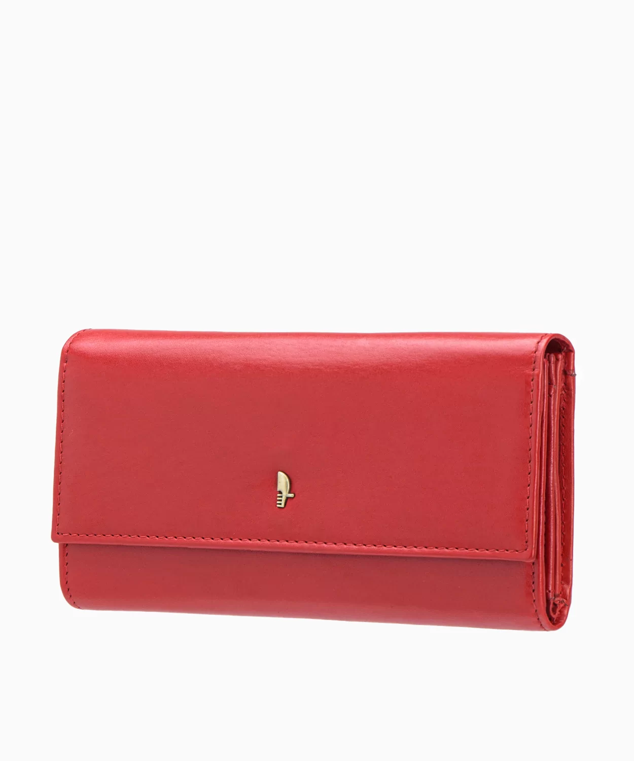 PUCCINI Duży czerwony portfel damski skórzany