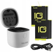 Baterie i akcesoria - Ładowarka Usb 2X Bateria Do Gopro Hero 10 Black / 9 Black / Gp-Btr-905-Gy-B - miniaturka - grafika 1