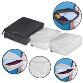 Plecaki worki - RENSARE Zapinane podróżne worki na ubrania kratka/szary czarny 3 szt. IKEA - miniaturka - grafika 1