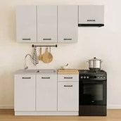 Meble kuchenne - Zestaw Mebli Kuchennych MODERN 170 cm Kaszmir/Biały Nowoczesny - miniaturka - grafika 1