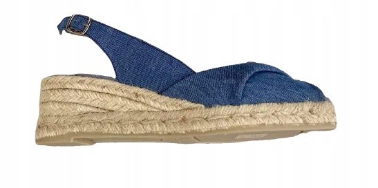CASTANER ESPADRYLE DAMSKIE NA KOTURNIE GRANATOWE TKANINA 38 3DA