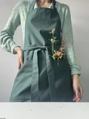 Fartuchy i rękawice kuchenne - Fartuch plamoodporny kuchenny zielony - miniaturka - grafika 1