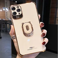 Etui i futerały do telefonów - Różowy niedźwiedź uchwyt galwanizowany do iPhone 11 5G odporne na upadki silikonowe etui na telefon do 12 Pro MAX 11 Pro XS XR X SE plus 12 13 Mini etui, uchwyt na telefon pierścień uchwyt etui - miniaturka - grafika 1