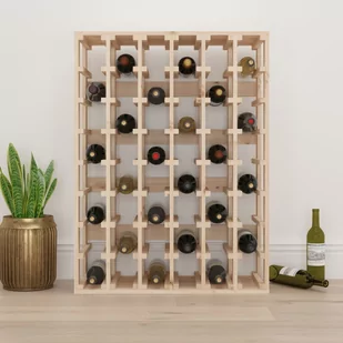 Lumarko Stojak na wino, 70x33x94 cm, lite drewno sosnowe - Stojaki na wino - miniaturka - grafika 4
