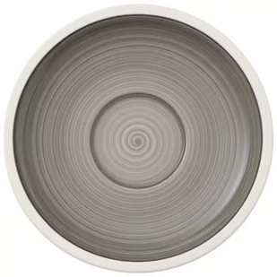 Villeroy & Boch Manufacture gris spodek do kawy, ręcznie malowane naczynia z wysokiej jakości szarości, 16 cm podstawka pod filiżankę do kawy, porcelana, biała, 16 x 16 x 2 cm 10-4231-1310 - Filiżanki - miniaturka - grafika 1