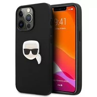 Etui i futerały do telefonów - Karl Lagerfeld Obudowa dla telefonów komórkowych Leather Karl Head na Apple iPhone 13 Pro KLHCP13LPKMK) Czarne - miniaturka - grafika 1