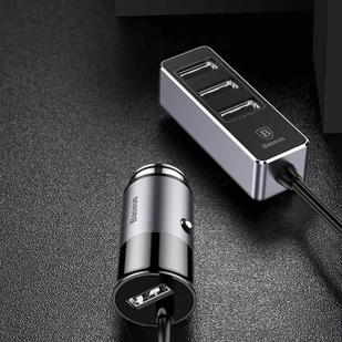 Enjoy Baseus Baseus Together ładowarka samochodowa z przedłużaczem hubem 4x USB 5.5A szary (CCTON-0G) hurtel-37937-0 - Ładowarki samochodowe - miniaturka - grafika 17