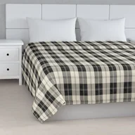 Narzuty - Dekoria Narzuta pikowana w pasy krata czarno-biała 100 x 160cm Edinburgh 836-115-74 - miniaturka - grafika 1