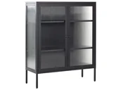 Witryny - Witryna dwudrzwiowa metalowa czarna LERRYN - miniaturka - grafika 1