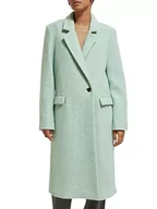 Płaszcze damskie - Scotch & Soda Damski płaszcz wełniany Green Melange Single Breasted Boucle Coat, Light Mint 0680, XS - miniaturka - grafika 1