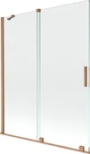 Parawany nawannowe - Mexen Velar parawan nawannowy 2-skrzydłowy przesuwny 140 x 150 cm, transparent, miedź szczotkowana - 896-140-000-01-65 - miniaturka - grafika 1