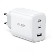 Ładowarki do telefonów - Ugreen szybka ładowarka sieciowa 2x USB Typ C / USB 65W PD3.0, QC3.0/4.0+ biała (CD275) - miniaturka - grafika 1