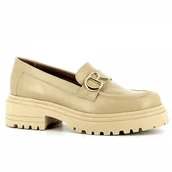 Mokasyny damskie - Beżowe mokasyny damskie CARINII - Carinii - miniaturka - grafika 1