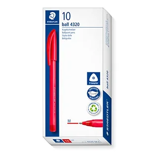 STAEDTLER 4320 M-2 tęczowy długopis kulkowy - czerwony (pudełko 10 szt.) - Długopisy - miniaturka - grafika 1